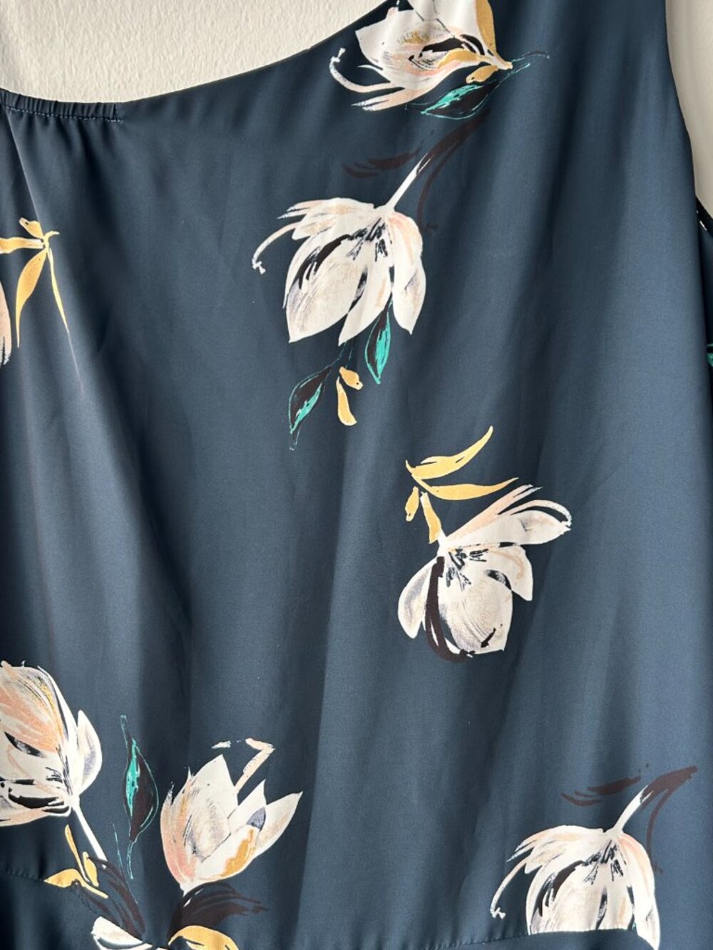 Amanda Uprichard One Shoulder Floral Mini Dress Navy Blue Size M - Picture 4 of 8